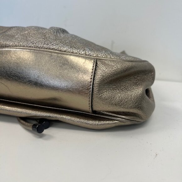 BURBERRY GOLD leather Warrior Drawstring Hobo - Picture 10 of 11